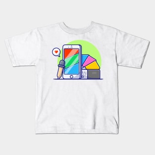 Phone with RGB Colors and Pantone CMYK Colors Cartoon Vector Icon Illustration Kids T-Shirt